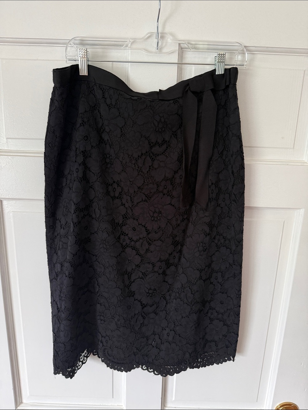 Talbots Women Black Lace Pencil Skirt